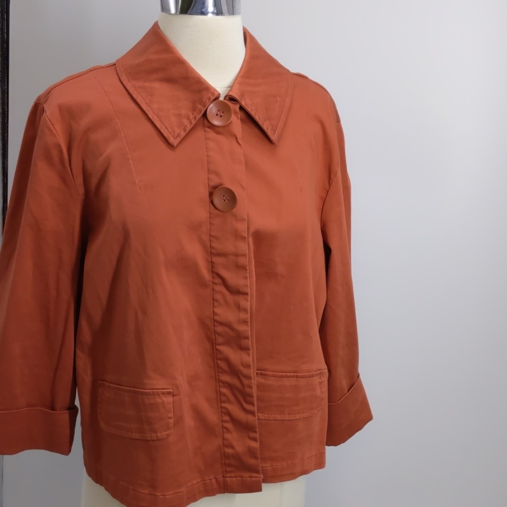 Live a Little orange cotton jacket-sz L